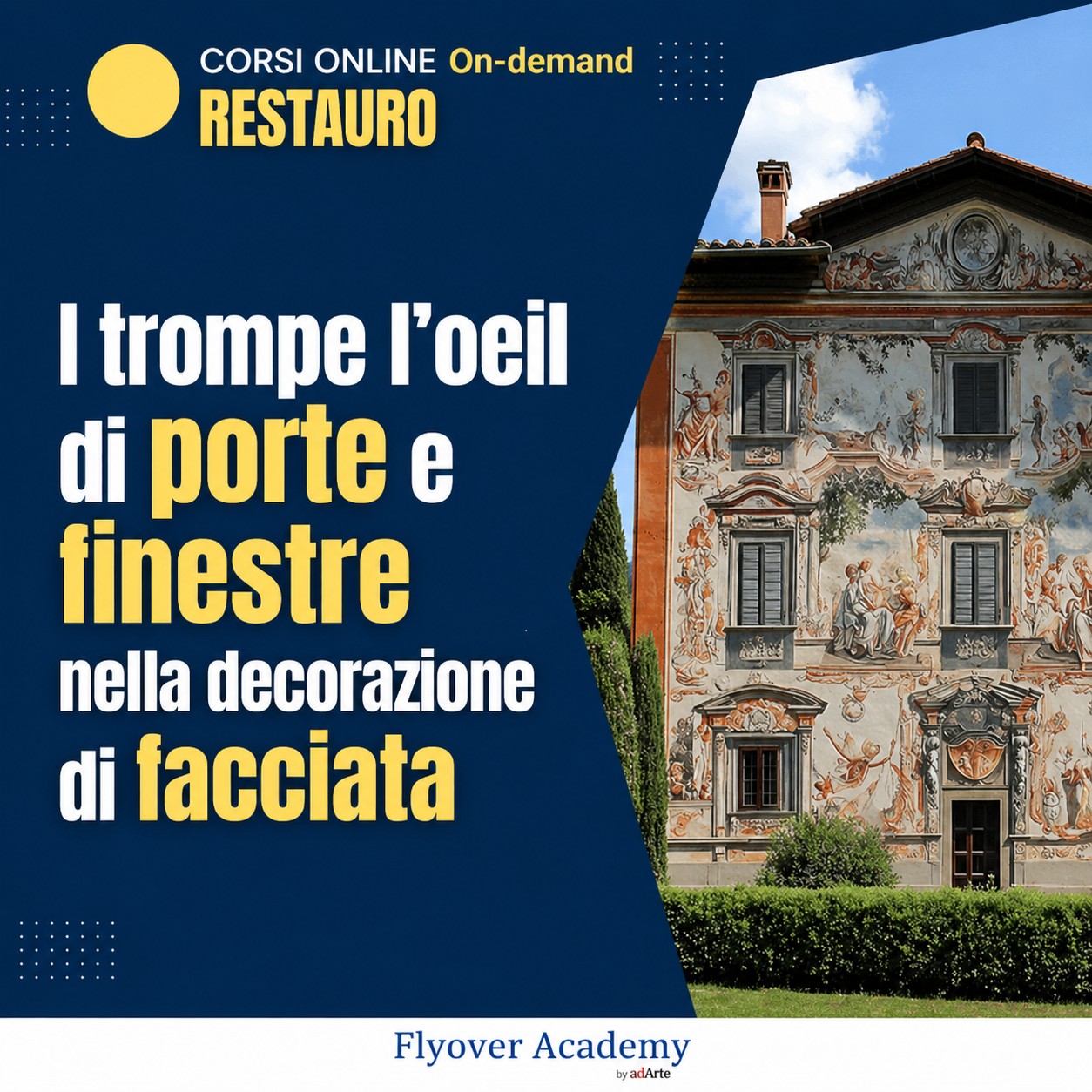 Corso online – I trompe l’oeil di porte e finestre nella decorazione di facciata