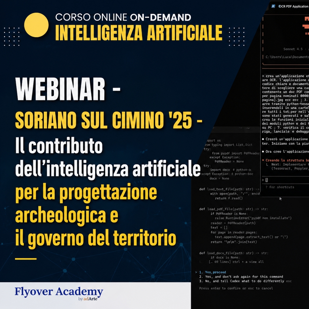 Webinar – Soriano sul Cimino ’25 – Il contributo dell’intelligenza artificiale per la progettazione archeologica e il governo del territorio